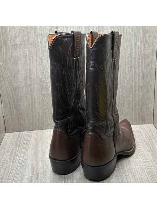 Justin Boots Mens Size 11 Two Tone Pointed Stitch Welt Western Leather Brown main image 10